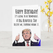 Grappige Trump Verjaardag Kaart – Politieke Humor  (Gele Bloem)