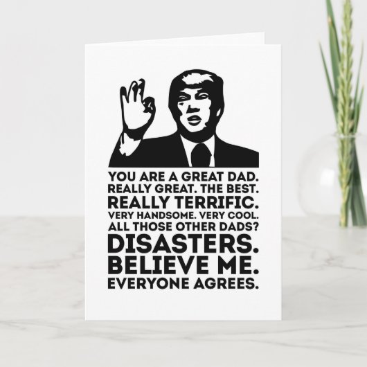 Grappige Trump Verjaardag Kaart voor papa, grote p (Voorkant)