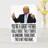 Grappige Trump Verjaardag Kaart voor papa, Vaderda (Gele Bloem)
