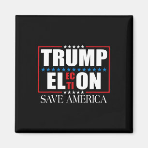 Grappige Trump Verkiezing Vlag VS Trump Elon Save  Magneet