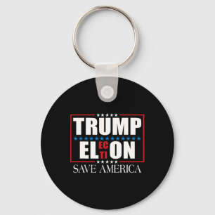 Grappige Trump Verkiezing Vlag VS Trump Elon Save  Sleutelhanger