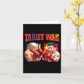 Grappige Trump vs Xi Jinping Boxing Match Kaart (Gele Bloem)