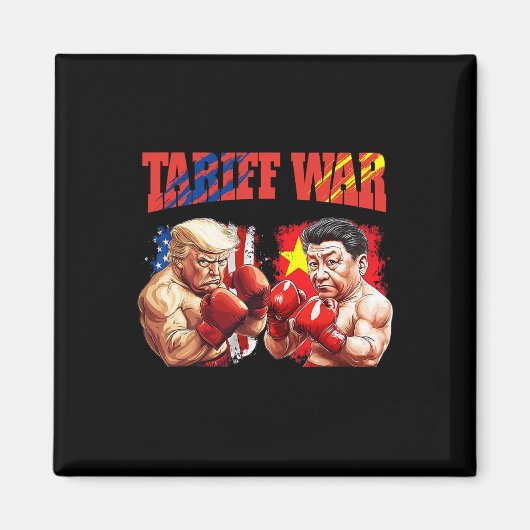 Grappige Trump vs Xi Jinping Boxing Match Magneet (Voorkant)
