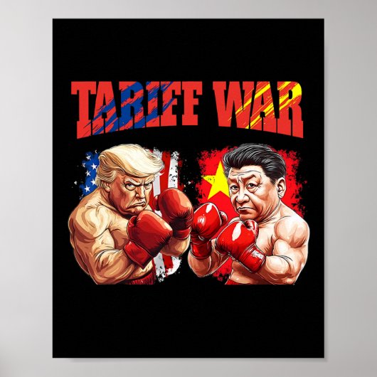Grappige Trump vs Xi Jinping Boxing Match Poster (Voorkant)