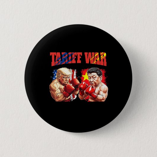 Grappige Trump vs Xi Jinping Boxing Match Ronde Button 5,7 Cm (Voorkant)
