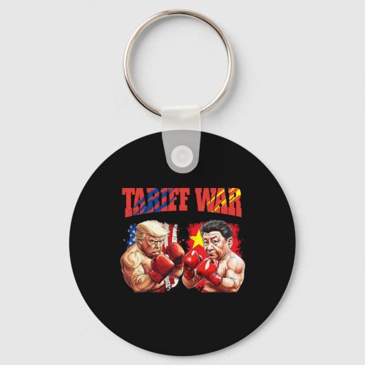 Grappige Trump vs Xi Jinping Boxing Match Sleutelhanger (Voorkant)