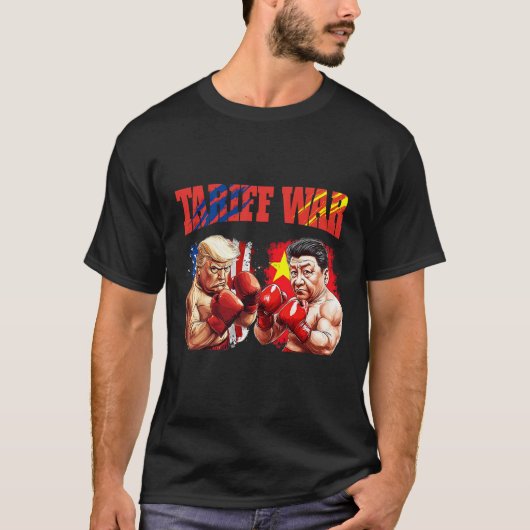 Grappige Trump vs Xi Jinping Boxing Match T-shirt (Voorkant)