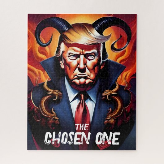 Grappige Trump w / Horns gekozen een Legpuzzel (Verticaal)