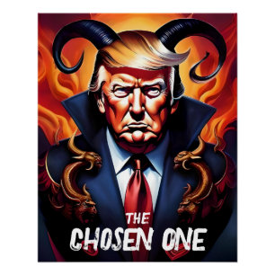 Grappige Trump w / Horns gekozen een Perfect Poster