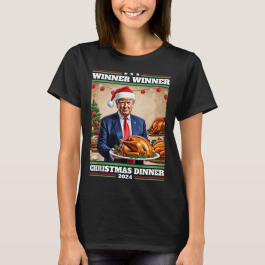 Grappige Trump winnaar Kerstdiner Tank To (Voorkant)