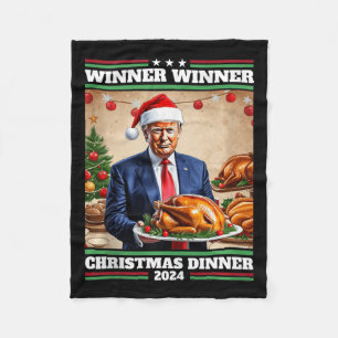 Grappige Trump winnaar Kerstdiner Tank To Fleece Deken