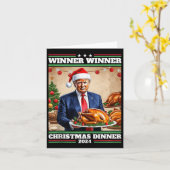 Grappige Trump winnaar Kerstdiner Tank To Kaart (Gele Bloem)