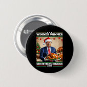 Grappige Trump winnaar Kerstdiner Tank To Ronde Button 5,7 Cm (Voorkant /achterkant)