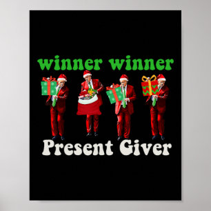 Grappige Trump Winnaar Kerstgever Trump Day Poster