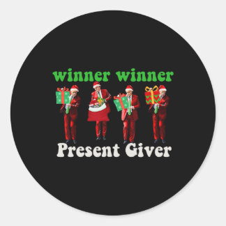 Grappige Trump Winnaar Kerstgever Trump Day Ronde Sticker