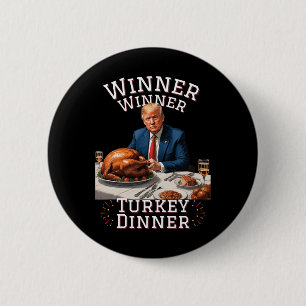 Grappige Trump Winnaar Turkije Diner Thanksgiving Ronde Button 5,7 Cm
