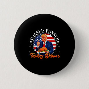 Grappige Trump Winnaar Turkije Diner Thanksgiving Ronde Button 5,7 Cm