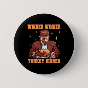 Grappige Trump Winnaar Turkije Diner Thanksgiving Ronde Button 5,7 Cm