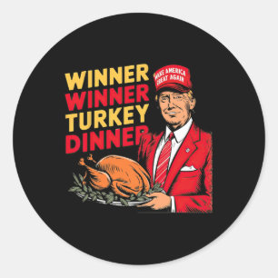 Grappige Trump Winnaar Turkije Diner Thanksgiving Ronde Sticker