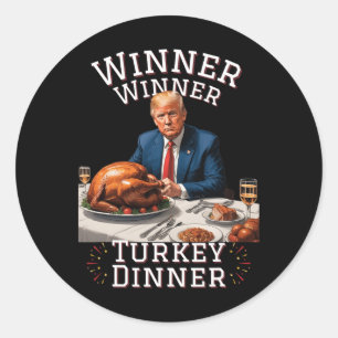 Grappige Trump Winnaar Turkije Diner Thanksgiving Ronde Sticker