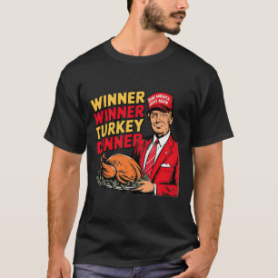 Grappige Trump Winnaar Turkije Diner Thanksgiving T-shirt