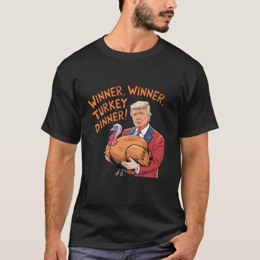 Grappige Trump Winnaar Turkije Diner Thanksgiving T-shirt (Voorkant)