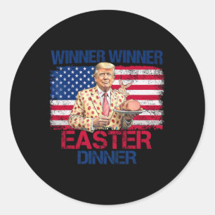 Grappige Trump Winnaar Winnaar Paasdiner Pasen Ronde Sticker