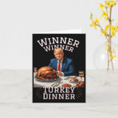 Grappige Trump Winnaar Winnaar Turkije Diner Thank Kaart (Gele Bloem)