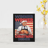 Grappige Trump Winner Kerstdiner Santa A Kaart (Gele Bloem)