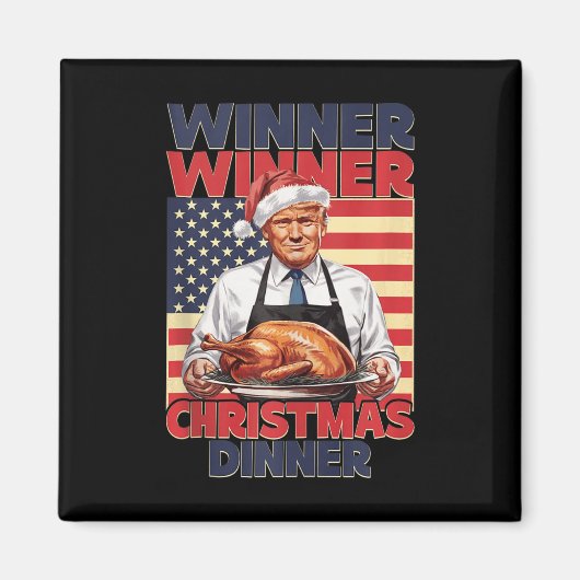 Grappige Trump Winner Kerstdiner Santa A Magneet (Voorkant)
