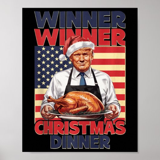 Grappige Trump Winner Kerstdiner Santa A Poster (Voorkant)