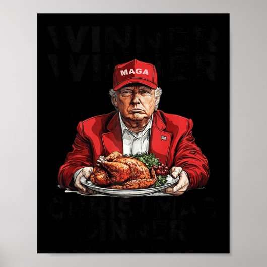 Grappige Trump Winner Kerstdiner Santa A Poster (Voorkant)