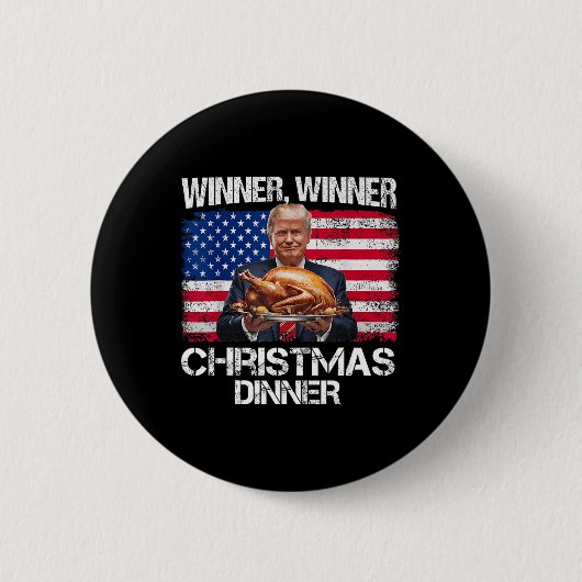 Grappige Trump Winner Kerstdiner Santa A Ronde Button 5,7 Cm (Voorkant)