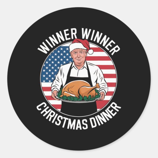 Grappige Trump Winner Kerstdiner Santa A Ronde Sticker (Voorkant)
