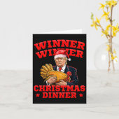 Grappige Trump Winner Kerstdiner Turkije Kaart (Gele Bloem)