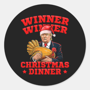 Grappige Trump Winner Kerstdiner Turkije Ronde Sticker