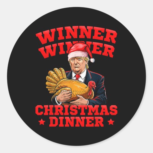 Grappige Trump Winner Kerstdiner Turkije Ronde Sticker (Voorkant)