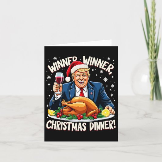 Grappige Trump Winner Kerstdiner Xmas Me Kaart (Voorkant)