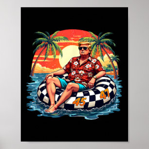 Grappige Trump Zomer 2025 Strand Tropisch Grappige Poster