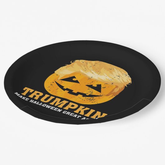 Grappige Trumpkin maken Halloween weer geweldig Papieren Bordje (Gekanteld)