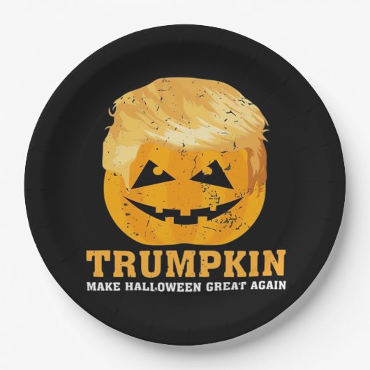 Grappige Trumpkin maken Halloween weer geweldig Papieren Bordje (Voorkant)