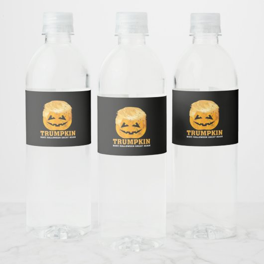 Grappige Trumpkin maken Halloween weer geweldig Waterfles Etiket (Flessen)