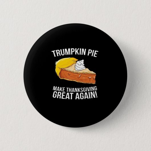 Grappige Trumpkin-taart maakt Thanksgiving weer ge Ronde Button 5,7 Cm (Voorkant)