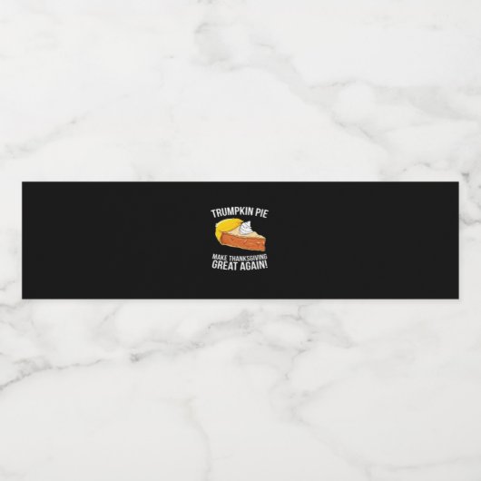 Grappige Trumpkin-taart maakt Thanksgiving weer ge Waterfles Etiket (Enkel label)