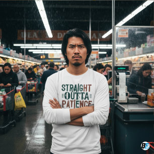 Grappige tshirts, recht uit geduld t-shirt