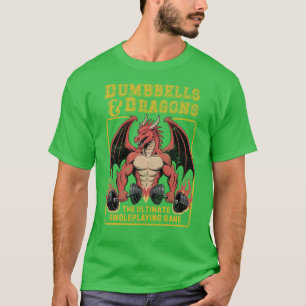 Grappige ttrpg dnd-gym workout Haltheren en Draken T-shirt
