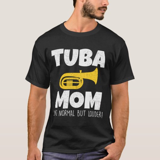 Grappige tuba mam zoals normaal, maar luider march t-shirt (Voorkant)
