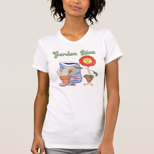 Grappige Tuin Diva T-shirt (Voorkant)