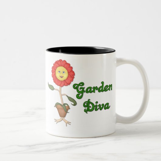 Grappige Tuin Diva Tweekleurige Koffiemok (Rechts)