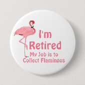 Grappige Tuin Flamingo Pensioen Feest Grappig Cade Ronde Button 7,6 Cm (Voorkant)